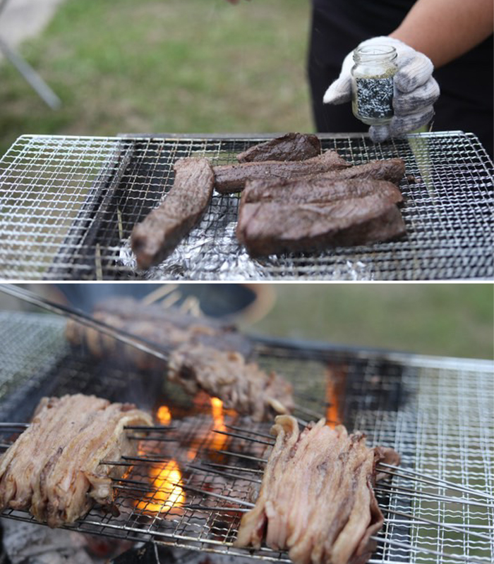 お肉に合うハーブソルト「ジュニパーアンドガーリック」を使ったBBQ